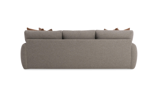 Fabric Sofa with Oversized Roll Arms in Soft Grey