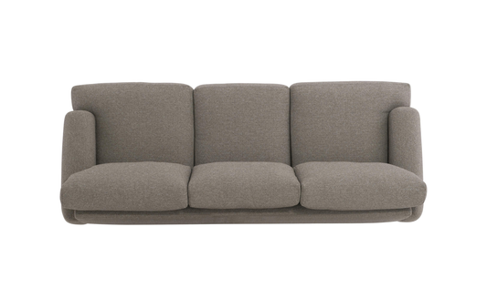 Fabric Sofa with Oversized Roll Arms in Soft Grey