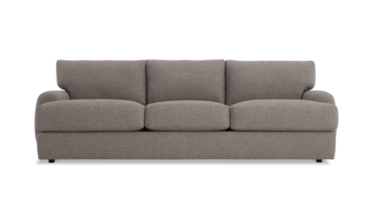 Fabric Sofa with Oversized Roll Arms in Soft Grey
