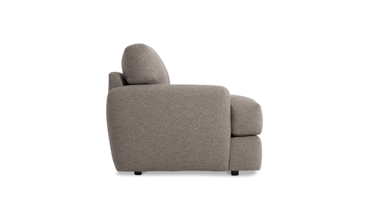 Fabric Sofa with Oversized Roll Arms in Soft Grey