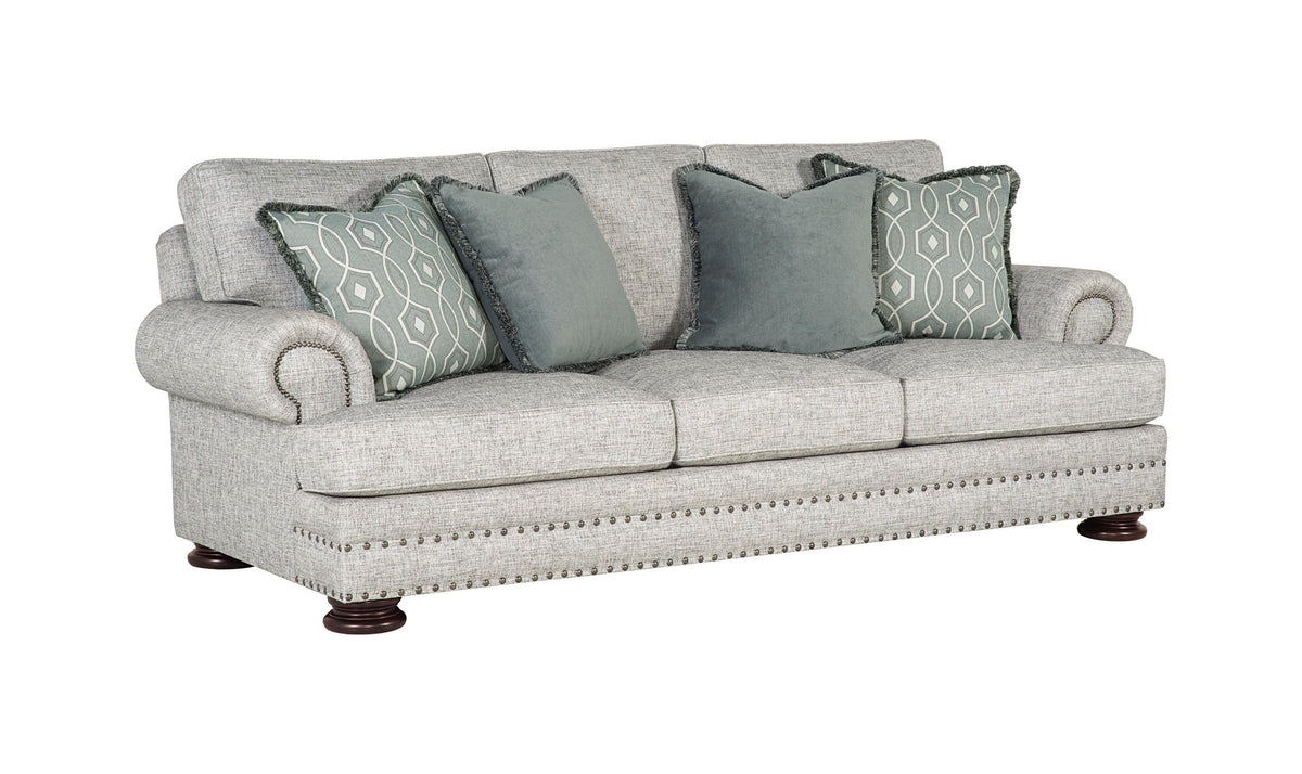 3 Seater Sofa with Rolled Arms in Fabric Upholstery