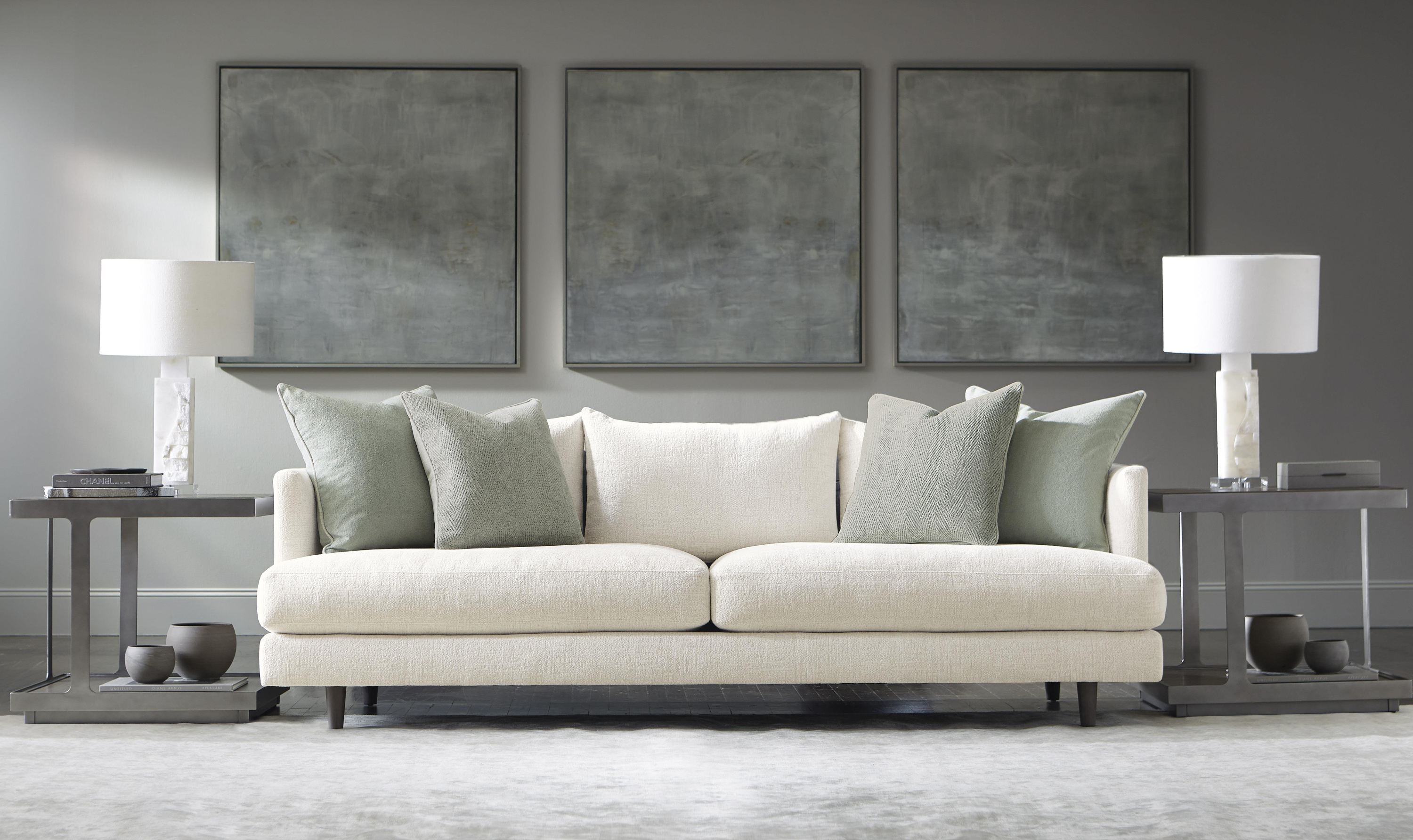 Fabric Sofa with Tuxedo-Style Arms in Colette Design