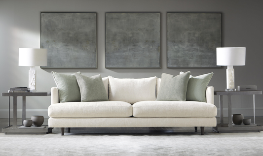 Fabric Sofa with Tuxedo-Style Arms in Colette Design