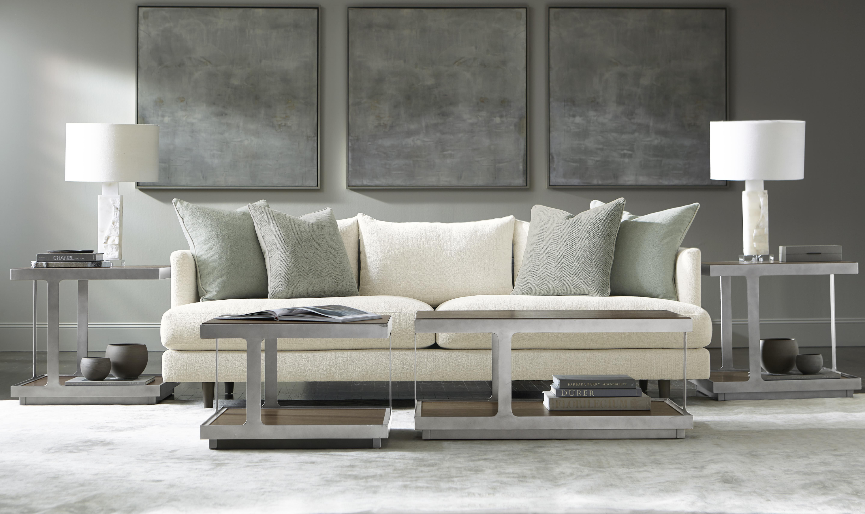 Fabric Sofa with Tuxedo-Style Arms in Colette Design