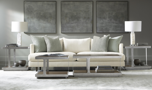 Fabric Sofa with Tuxedo-Style Arms in Colette Design