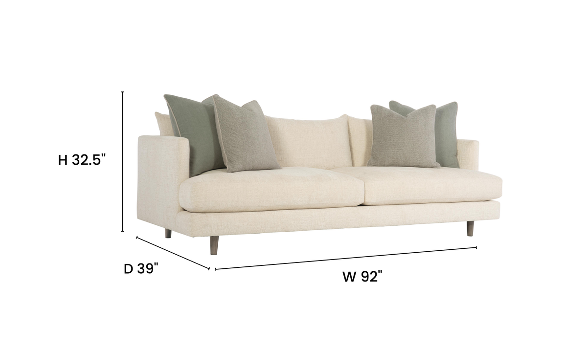 Fabric Sofa with Tuxedo-Style Arms in Colette Design