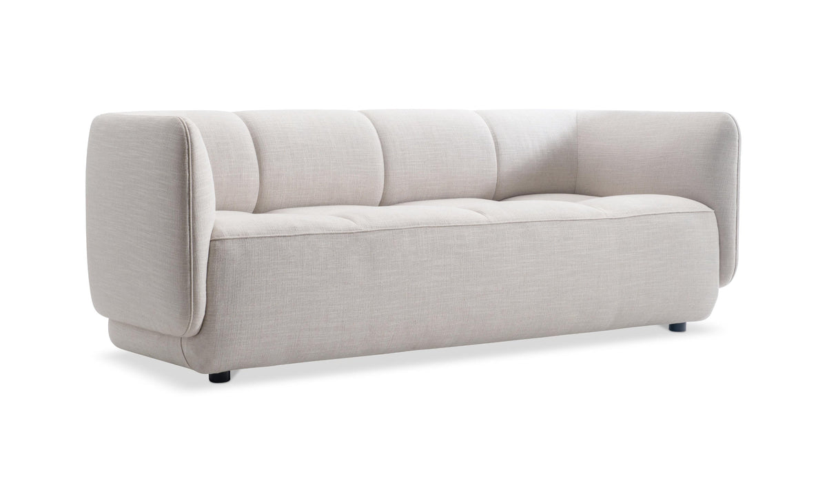 Modern Fabric Shelter Arm Sofa in Beige with Sleek Lines