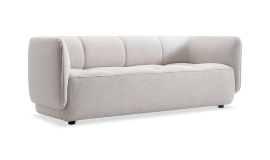 Modern Fabric Shelter Arm Sofa in Beige with Sleek Lines