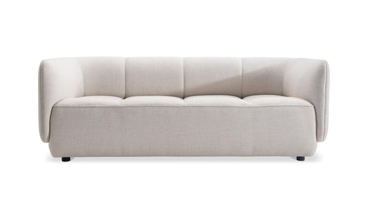 Modern Fabric Shelter Arm Sofa in Beige with Sleek Lines
