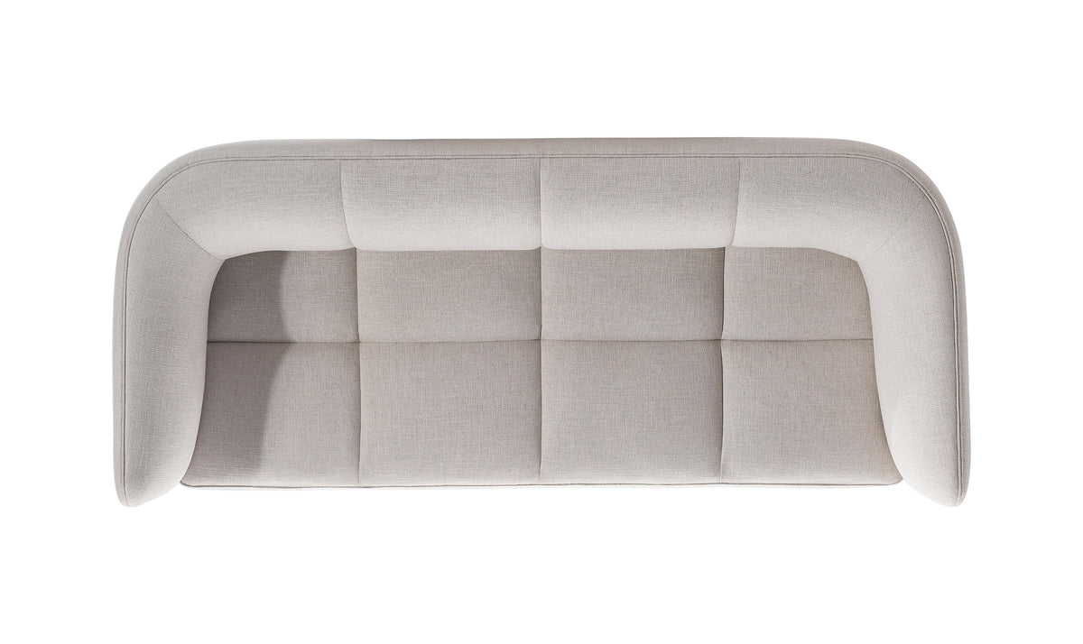 Modern Fabric Shelter Arm Sofa in Beige with Sleek Lines