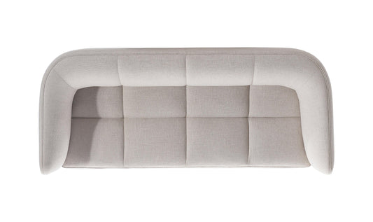 Modern Fabric Shelter Arm Sofa in Beige with Sleek Lines