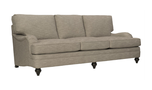 3 Seater Fabric Sofa in Brown with Tufted Back