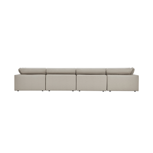 Modular Sofa in Mocha Leather with 4-Piece Design