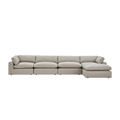 Modular Sofa Set in Mocha Leather with Ottoman