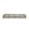 Modular Sofa in Mocha Leather with 4-Piece Design