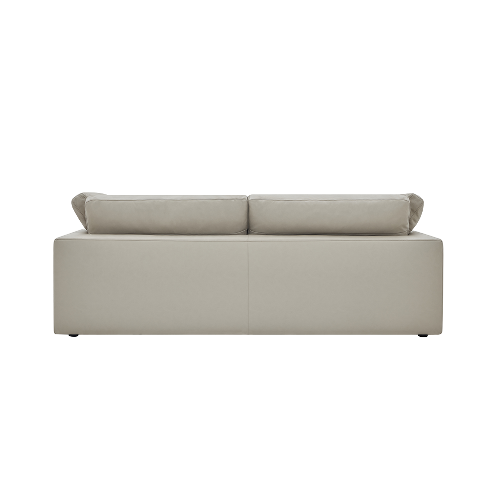 Leather 3 Seater Sofa in Mocha with Tufted Back