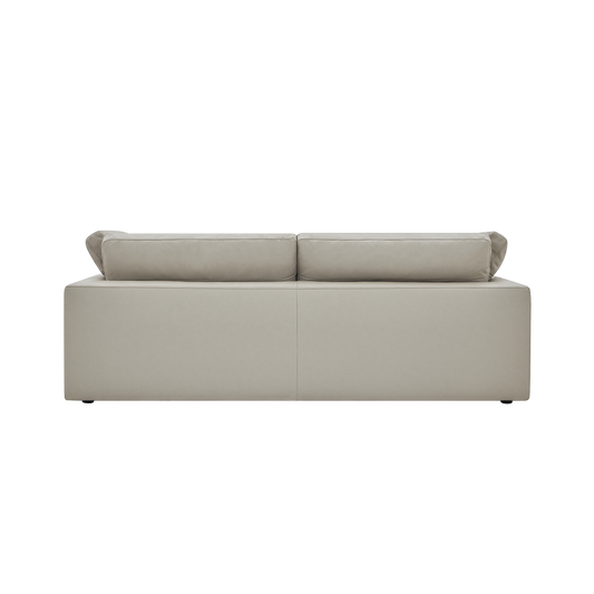 Leather 3 Seater Sofa in Mocha with Tufted Back
