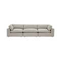 Leather 3-Piece Modular Sofa in Mocha Brown