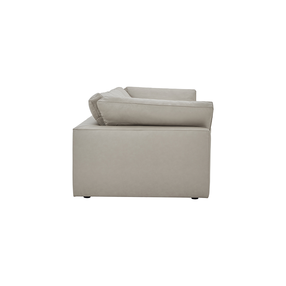 Leather 3-Piece Modular Sofa in Mocha Brown