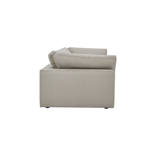 Leather 3-Piece Modular Sofa in Mocha Brown
