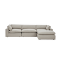 Modular Sofa Set in Mocha Leather with Ottoman