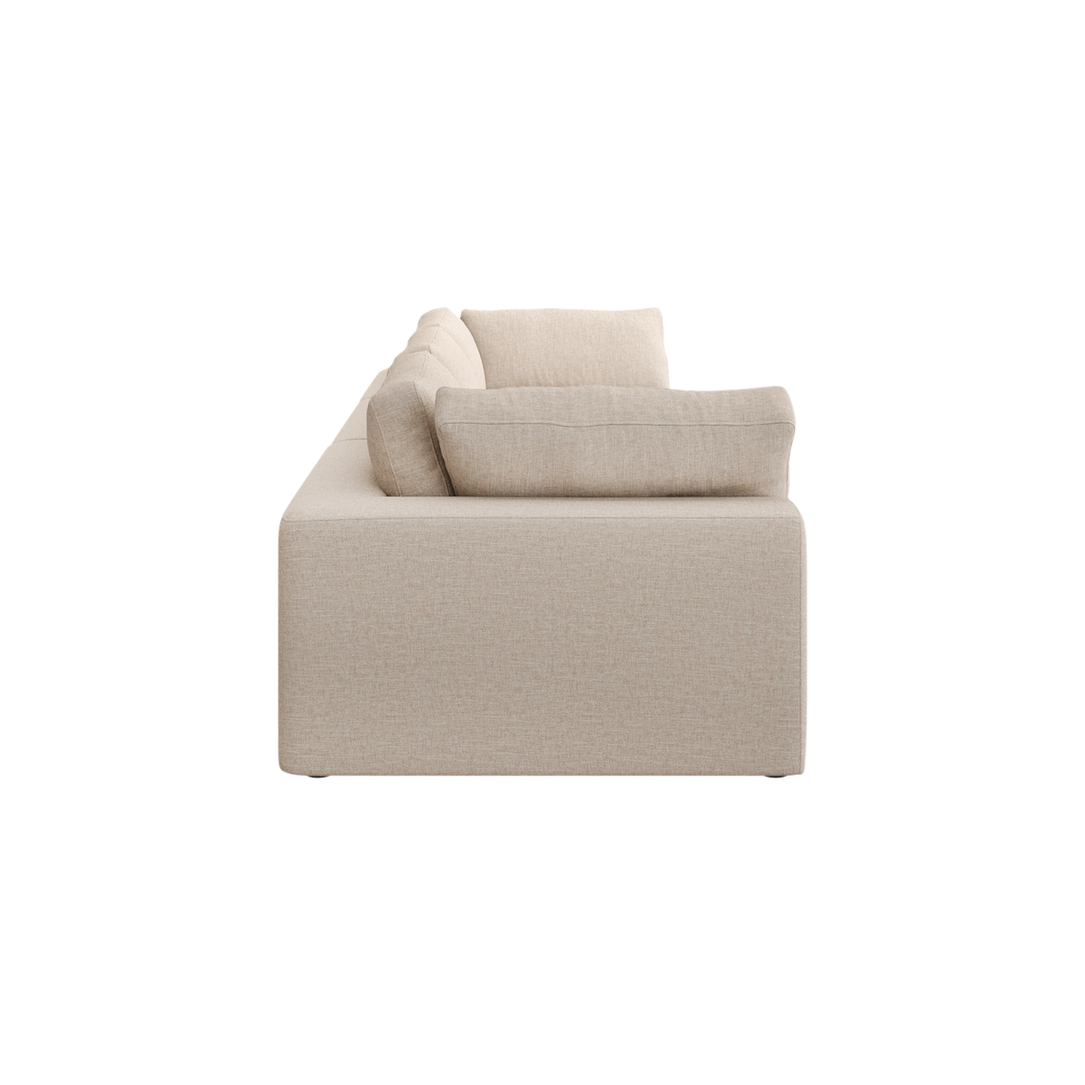 Modular Sofa Set in Beige with Curved Edges