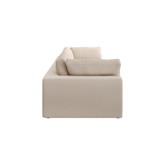 Modular Sofa Set in Beige with Curved Edges