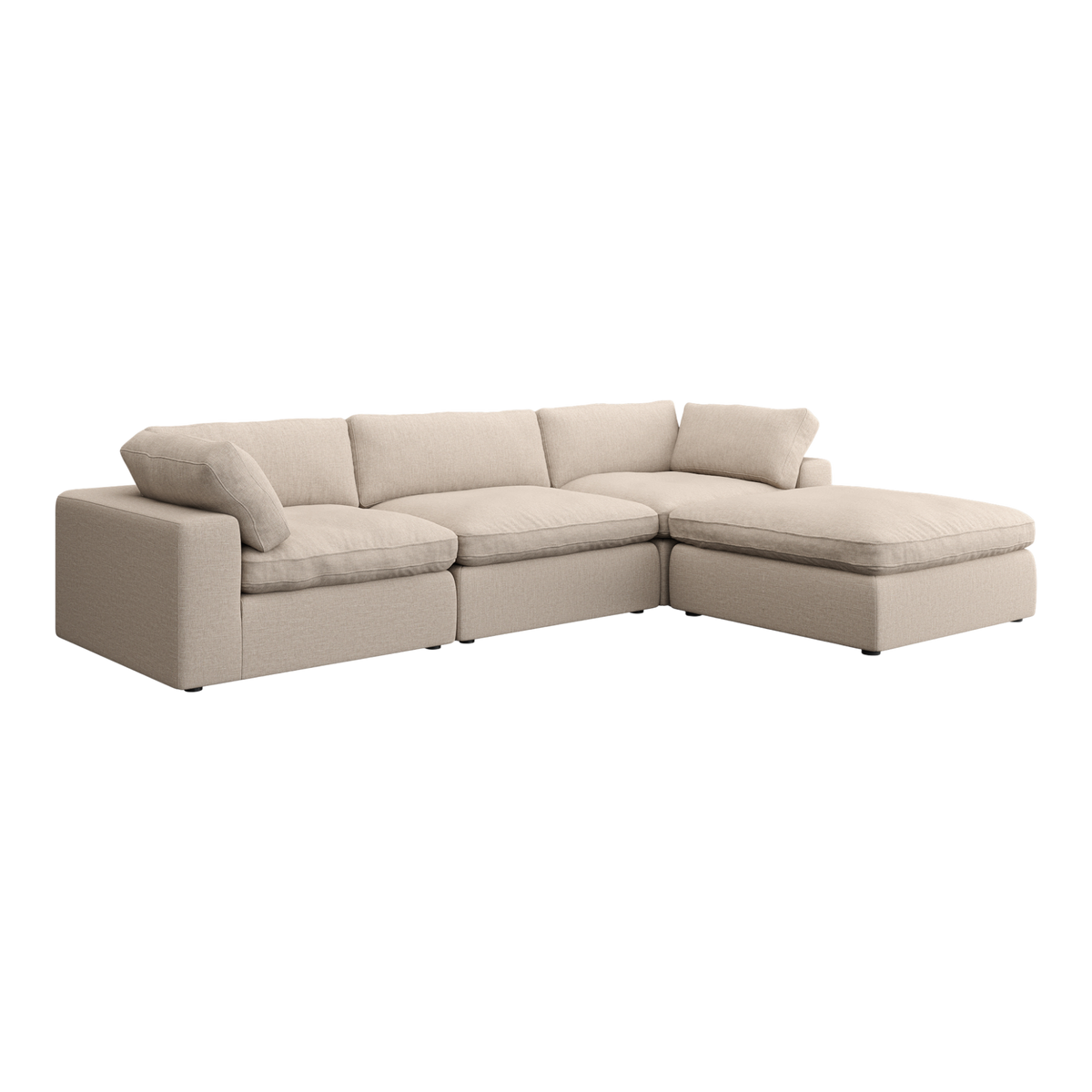 Modular Sofa Set in Beige with Customizable Arrangement