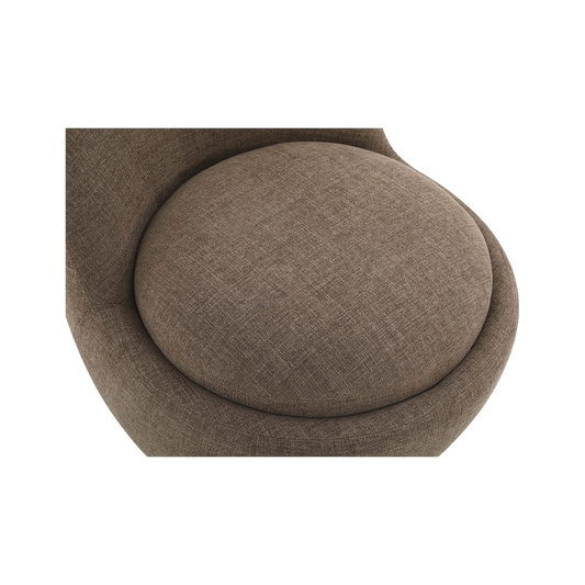 Swivel Lounge Chair in Brown with Curved Back Design