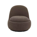 Swivel Lounge Chair in Brown with Curved Back Design