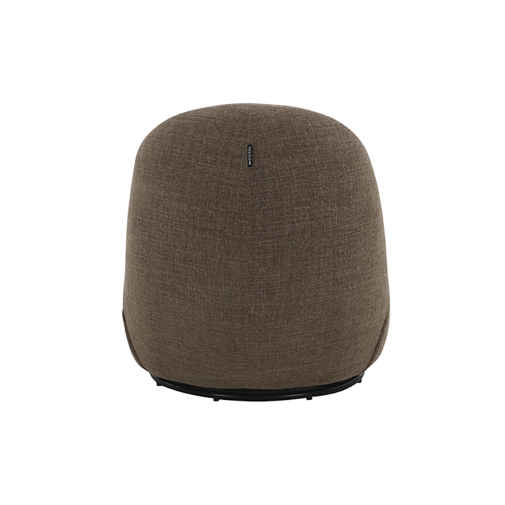 Swivel Lounge Chair in Brown with Curved Back Design