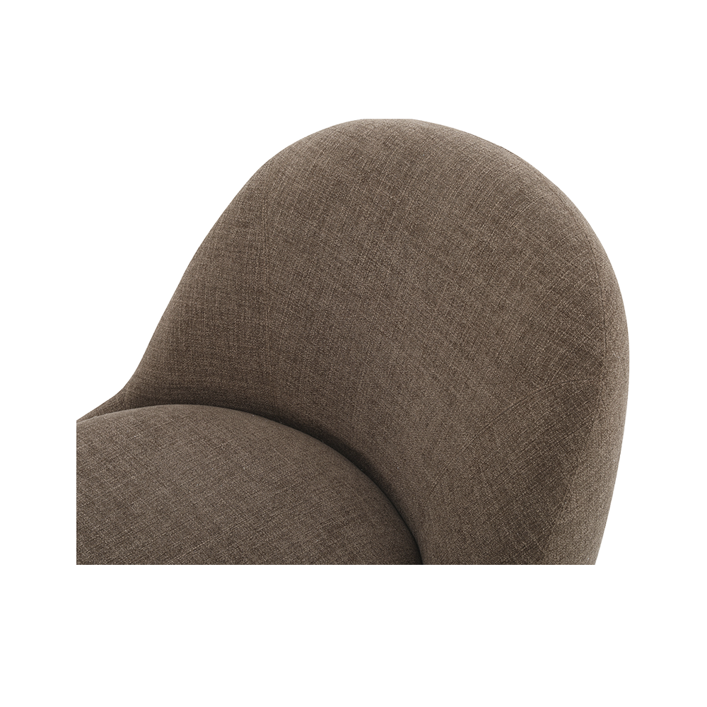 Swivel Lounge Chair in Brown with Curved Back Design