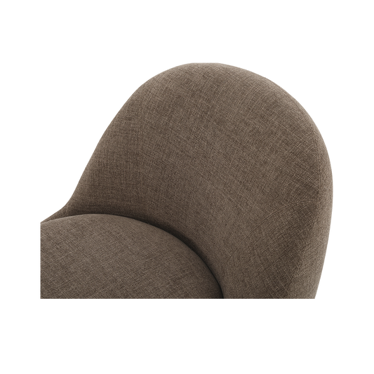 Swivel Lounge Chair in Brown with Curved Back Design