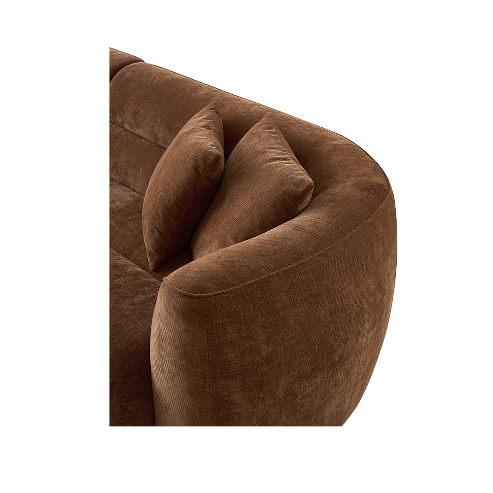 4 Seater Sofa in Cognac with Modern Design