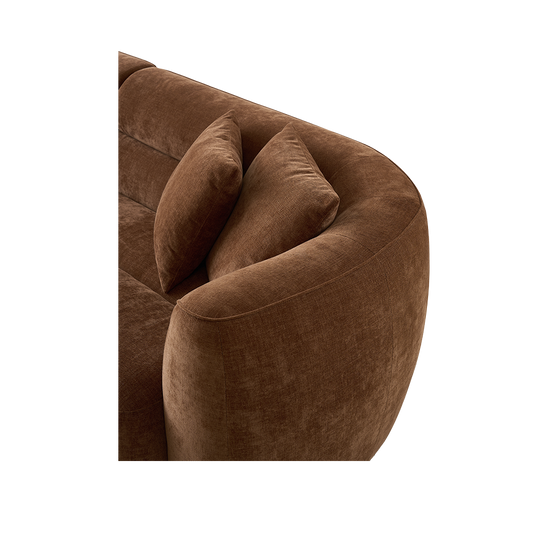 4 Seater Sofa in Cognac with Modern Design