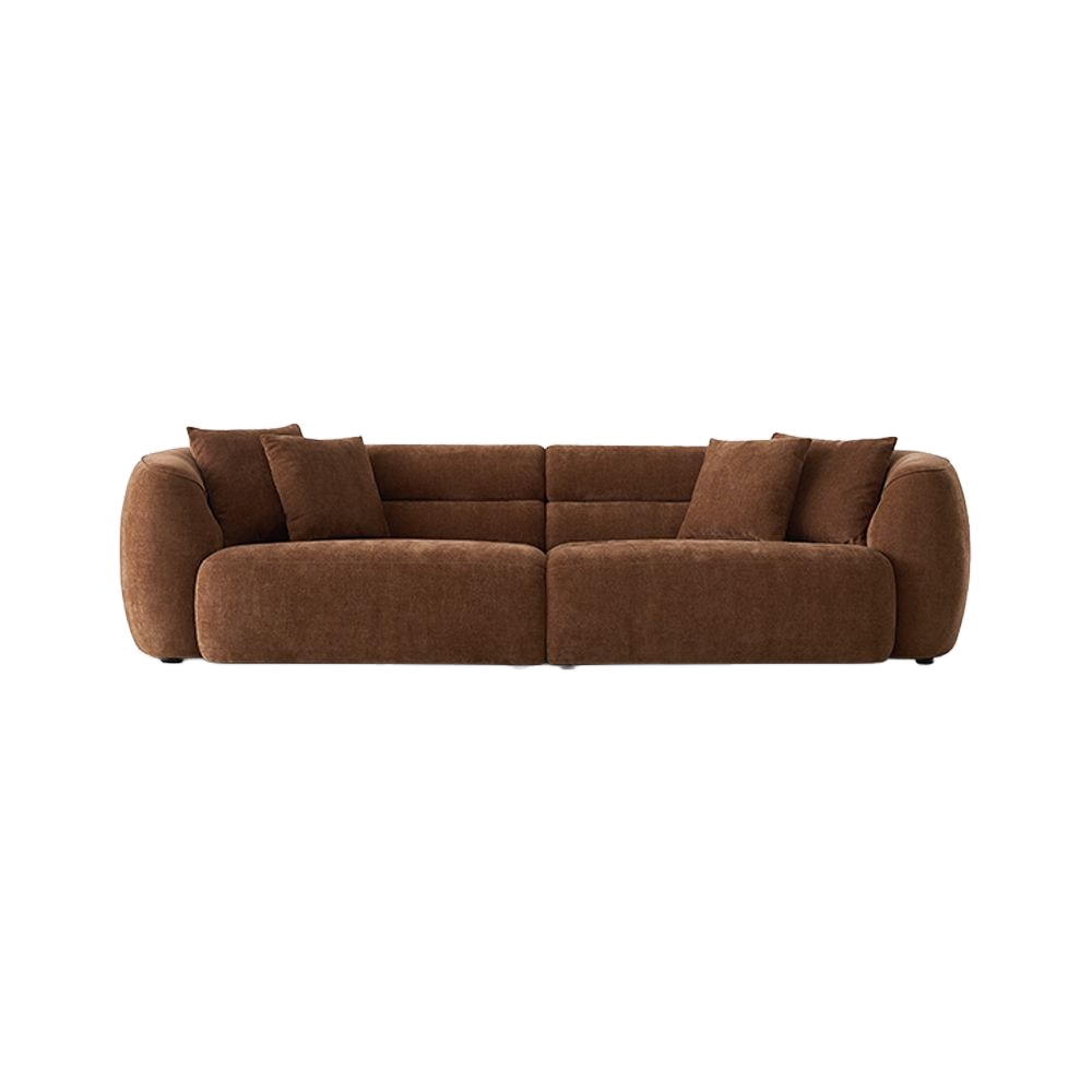 4 Seater Sofa in Cognac with Modern Design