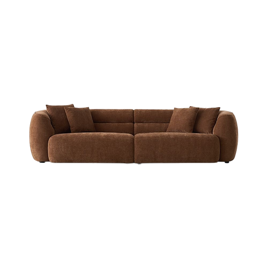4 Seater Sofa in Cognac with Modern Design