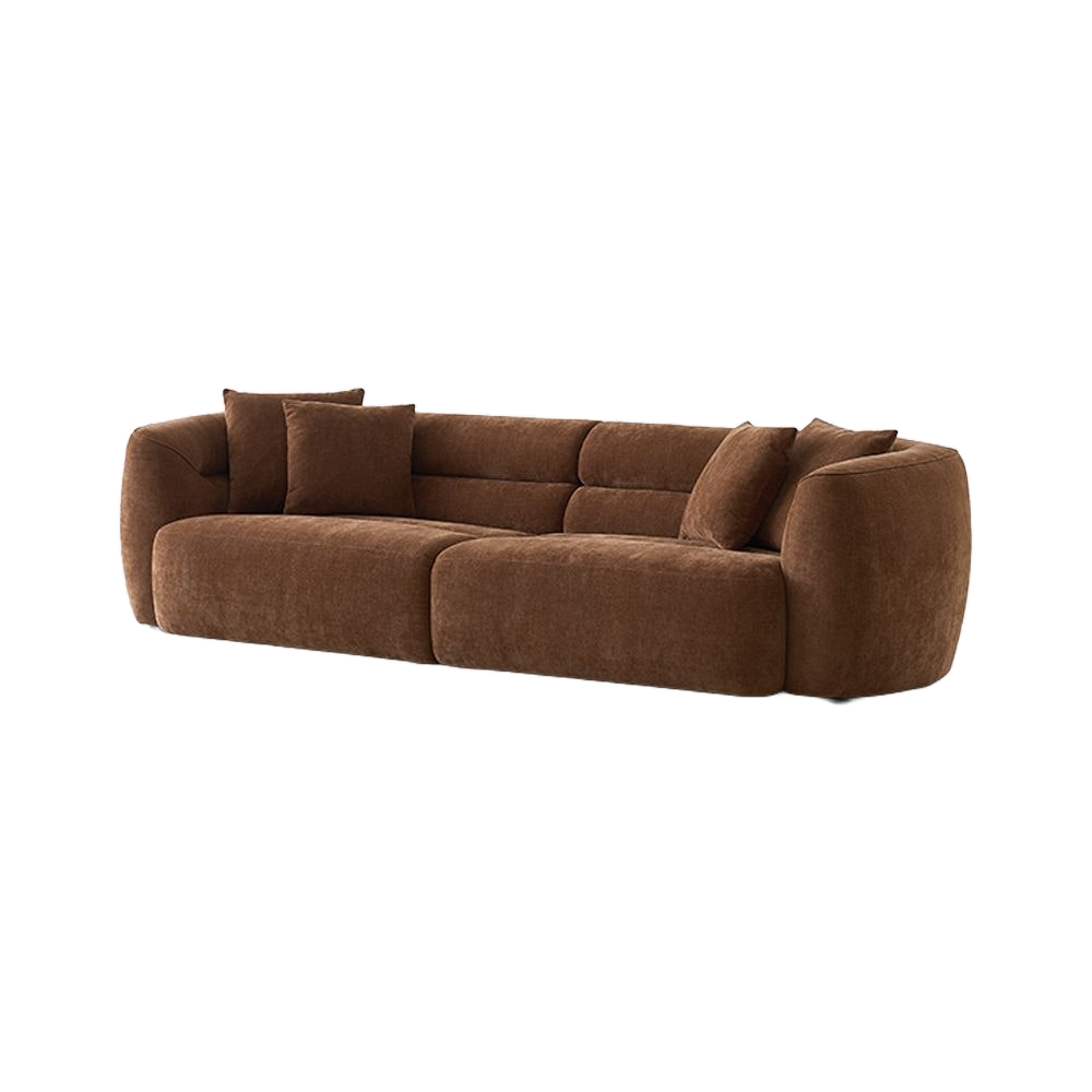 4 Seater Sofa in Cognac with Modern Design