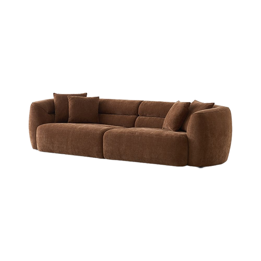 4 Seater Sofa in Cognac with Modern Design