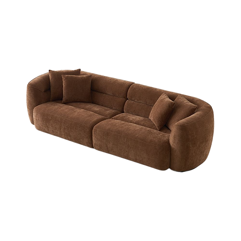 4 Seater Sofa in Cognac with Modern Design