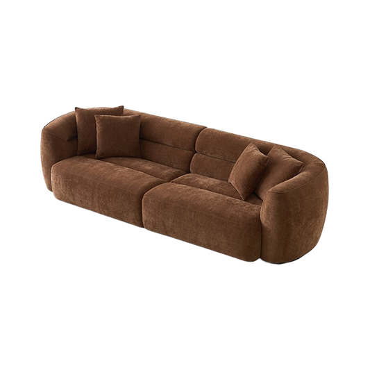 4 Seater Sofa in Cognac with Modern Design