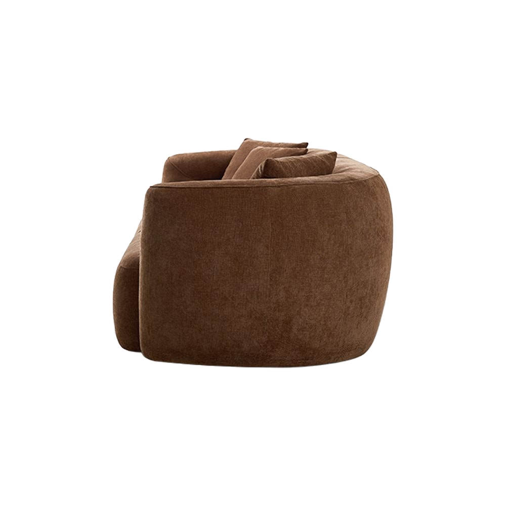 4 Seater Sofa in Cognac with Modern Design