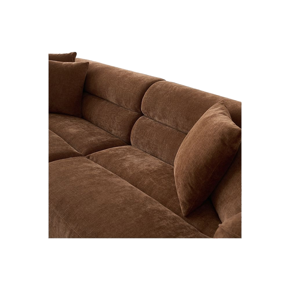 4 Seater Sofa in Cognac with Modern Design
