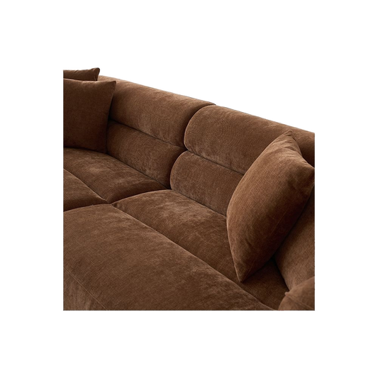 4 Seater Sofa in Cognac with Modern Design