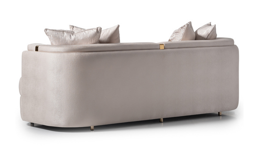 3 Seater Fabric Sofa with Metal Band Arms in Carmela Design