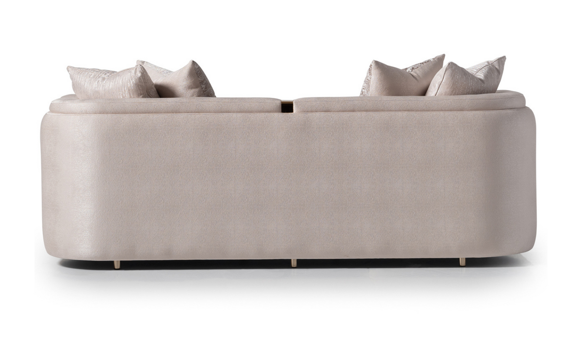 3 Seater Fabric Sofa with Metal Band Arms in Carmela Design