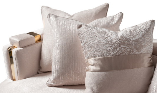3 Seater Fabric Sofa with Metal Band Arms in Carmela Design