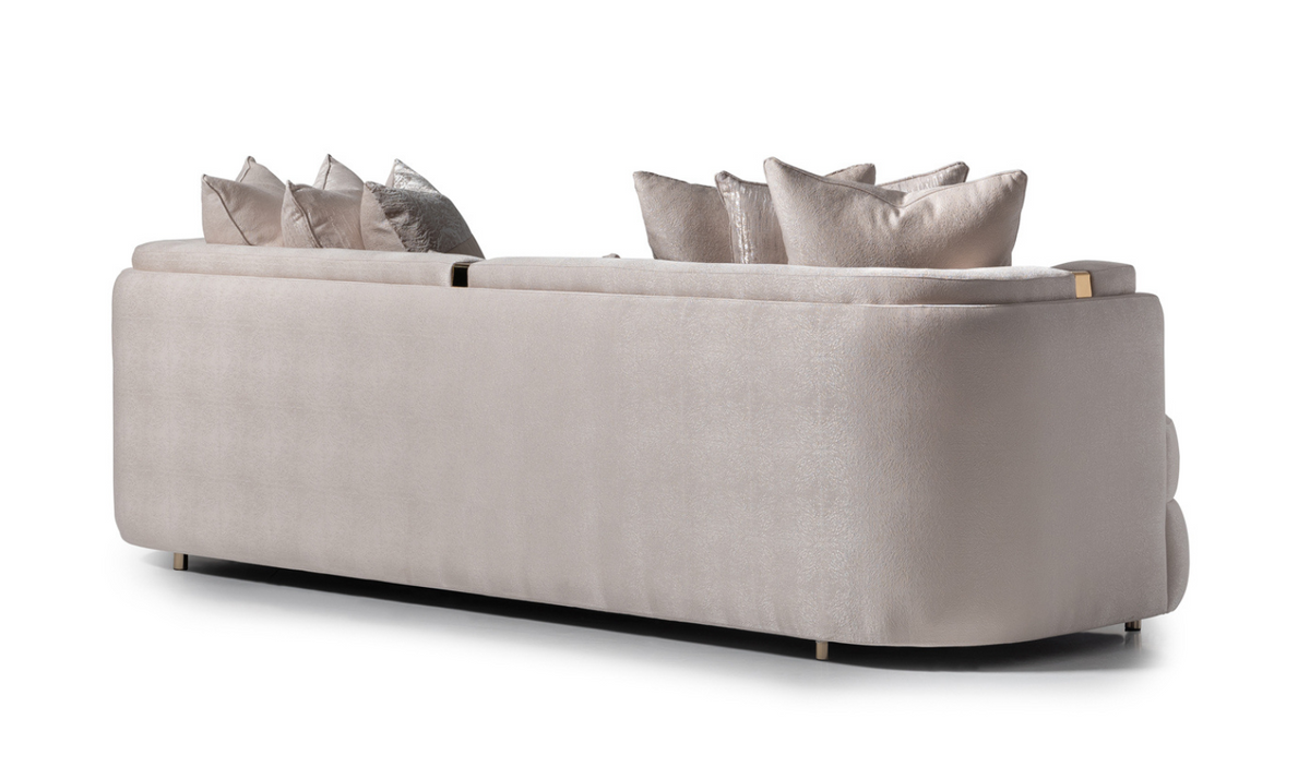 3 Seater Fabric Sofa with Metal Band Arms in Carmela Design