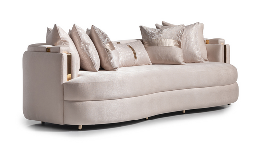 3 Seater Fabric Sofa with Metal Band Arms in Carmela Design