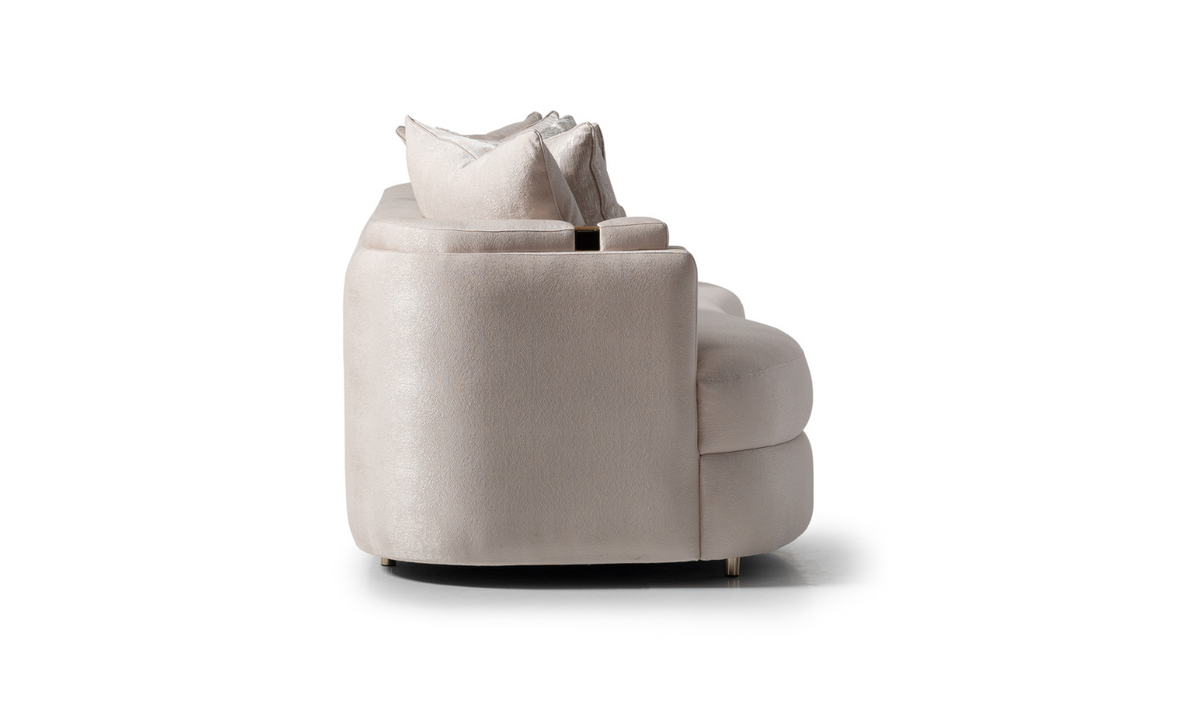 3 Seater Fabric Sofa with Metal Band Arms in Carmela Design